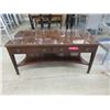 Image 1 : Vintage Glass Top Coffee Table with 2 Drawers