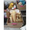 Image 1 : Box of Assorted Pillar Candles - Most are Unlit