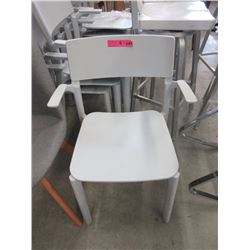 4 Grey Resin Stacking Chairs