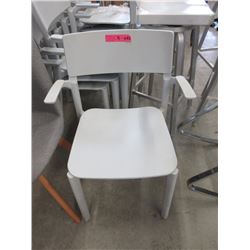 4 Grey Resin Stacking Chairs