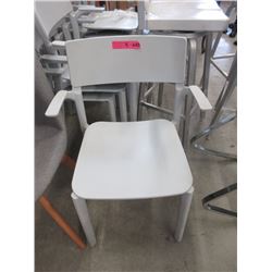 4 Grey Resin Stacking Chairs
