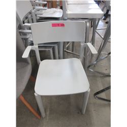 4 Grey Resin Stacking Chairs