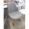 Image 1 : New Grey Upholstered Side Chair with Wood Legs