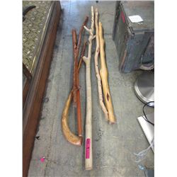 6 Folk Art Walking Sticks