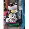 Image 1 : Tote of Dinner Ware, Cordless Phones & More