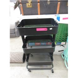 Rolling Metal Utility Cart - Black