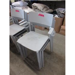 3 Grey Resin Stacking Chairs