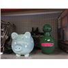 Image 1 : Large Glass Vase, Ceramic Pig & More