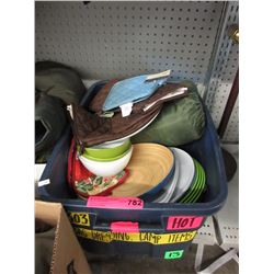 Tote Containing a Sleeping Bag & Kitchenware