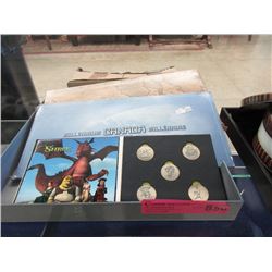 2 Millennium Quarter Sets & Shrek Medallion Set