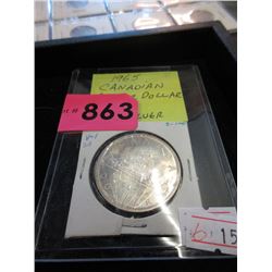 1965 Canadian Silver Dollar Coin - .800 Silver