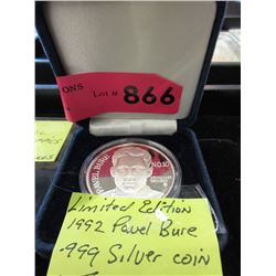 1992 Ltd Edition Pavel Bure .999 Fine Silver Round