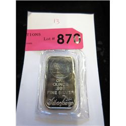 1 Ounce .999 Fine Silver "Silver Towne" Bar