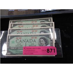 4 Uncirculated Canadian Centennial $1 Bills