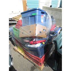 Skid of Assorted Storage Locker Contents