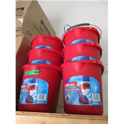 6 New Vileda Quick Wring Mop Pails