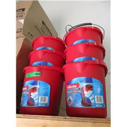 6 New Vileda Quick Wring Mop Pails