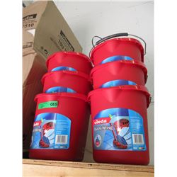 6 New Vileda Quick Wring Mop Pails