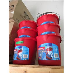 6 New Vileda Quick Wring Mop Pails