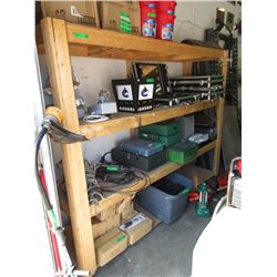 Large Rolling Wooden Shelf Unit