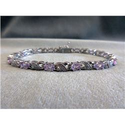 Diamond & Amethyst 6.02 Carat Tennis Bracelet