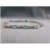 .925 Sterling Silver Blue Topaz & Diamond Bracelet