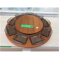 Mid Century Digsmed Denmark Teak Lazy Susan