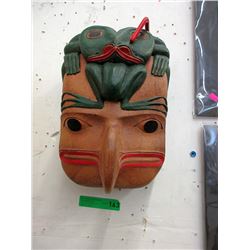 Carved Haida Wall Mask "Frog Raven Story"