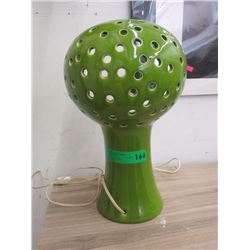 Retro Green Ceramic Mushroom Lamp