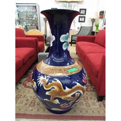 Extremely Large 39" Tall Glazed Ceramic Vase