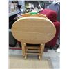 Image 1 : Solid Pine 4 Piece TV Tray Set