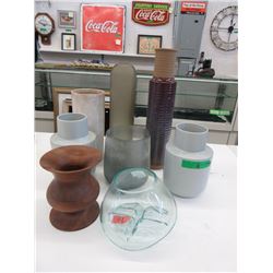 8 New Vases - Assorted Materials
