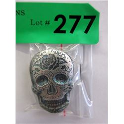 2 Oz. Monarch Mint .999 Silver 3-D Skull Bar