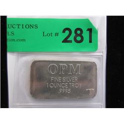 1 Oz. Ohio Precious Metals .9995 Silver Bar