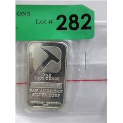 1 Oz. Pan American .999 Silver Bar