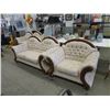 Ornate 3 Piece Button Tufted Sofa Set
