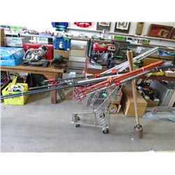 Small Shopping Cart Full of Assorted Metal Clamps