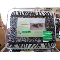 2 New Queen Size Animal Stripe Sherpa Blankets