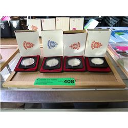Four 1970's Canadian Silver Dollar Coins