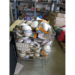 Metal Bin Full of New Battery Operated Push Lights