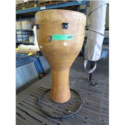 24" Tall Wood Drum Base