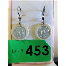 Pair of Ryan Cranmer Carved Stone Earrings