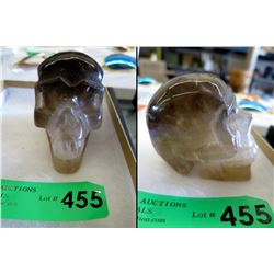 Large 474 Gram Hand Carved Brown Quartz Skull