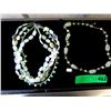 Image 1 : Two 20" Green Gemstone Necklaces