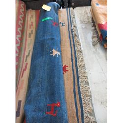 Kelim Wool Carpet - 9 Feet 10"  x 6 Feet 7"