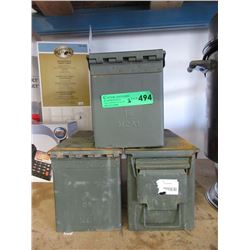 3 Metal Ammo Boxes