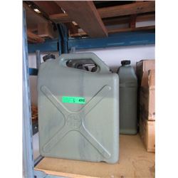 Five 23 Liter Plastic Jerry Cans
