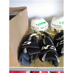 New Bauer Hockey Helmet & Pair of CCM Gloves