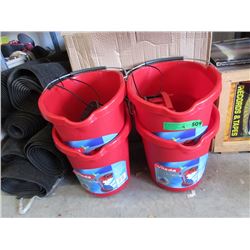 4 New Vileda Quick Wring Buckets