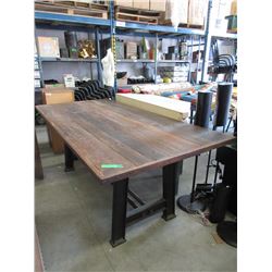 New Farm Style Table with Metal Trestle Base